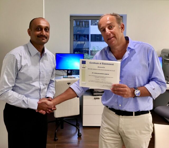 Receiving my Fellowship in Advanced Laparoscopic Obesity Surgery from Prof. Bruno Dillemans, pioneer in bariatric and metabolic surgery, in Bruges, Belgium.